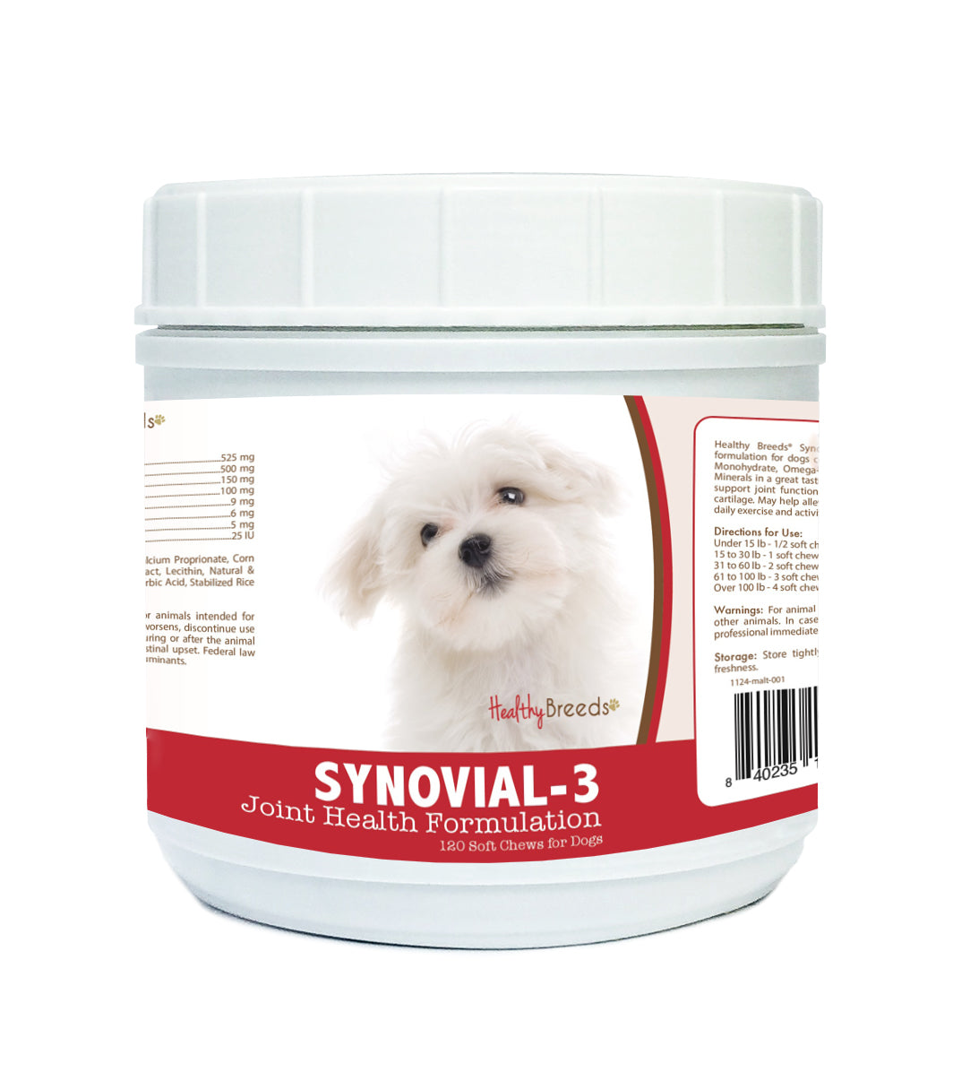 Maltese Synovial-3 Joint Health Formulation Soft Chews 120 Count