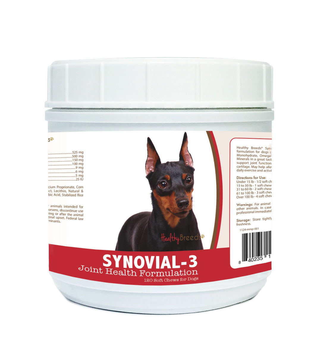Miniature Pinscher Synovial-3 Joint Health Formulation Soft Chews 120 Count