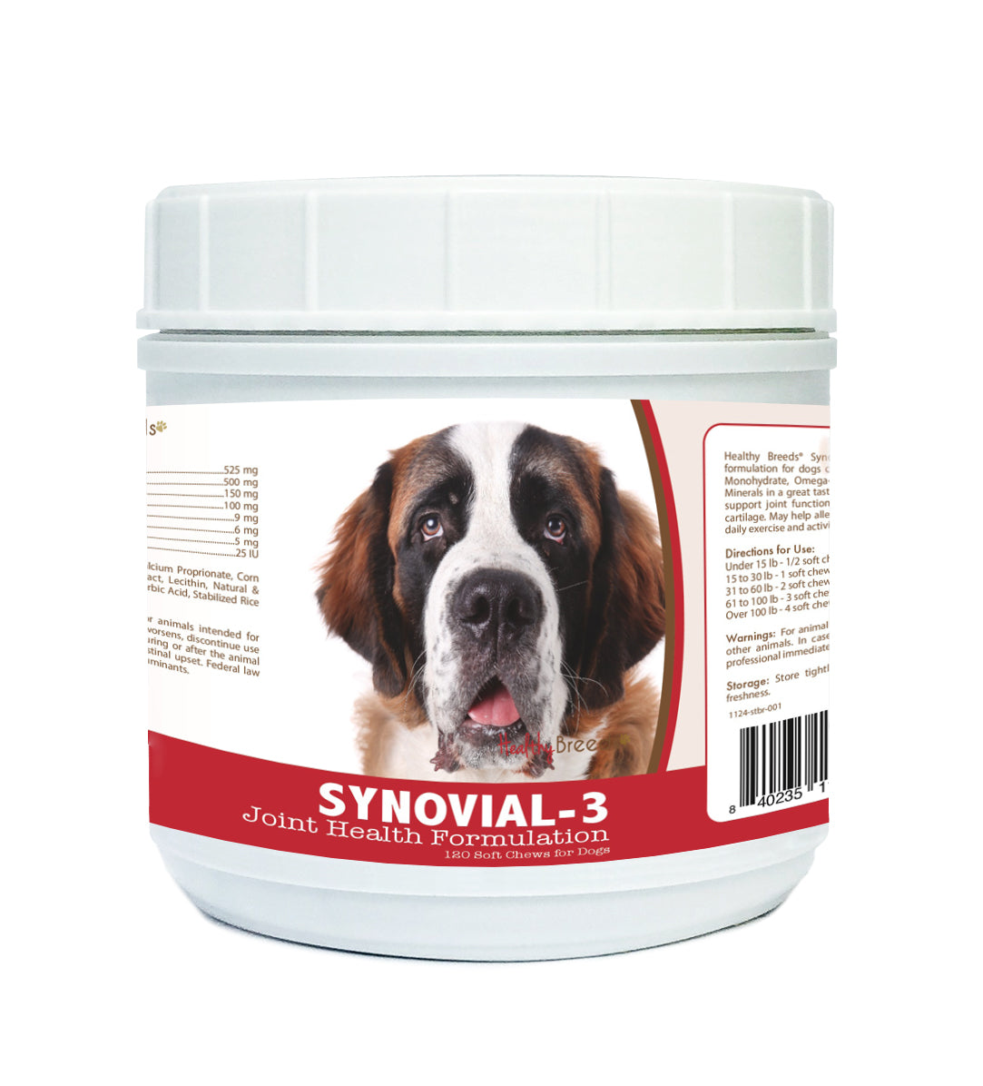 Saint Bernard Synovial-3 Joint Health Formulation Soft Chews 120 Count