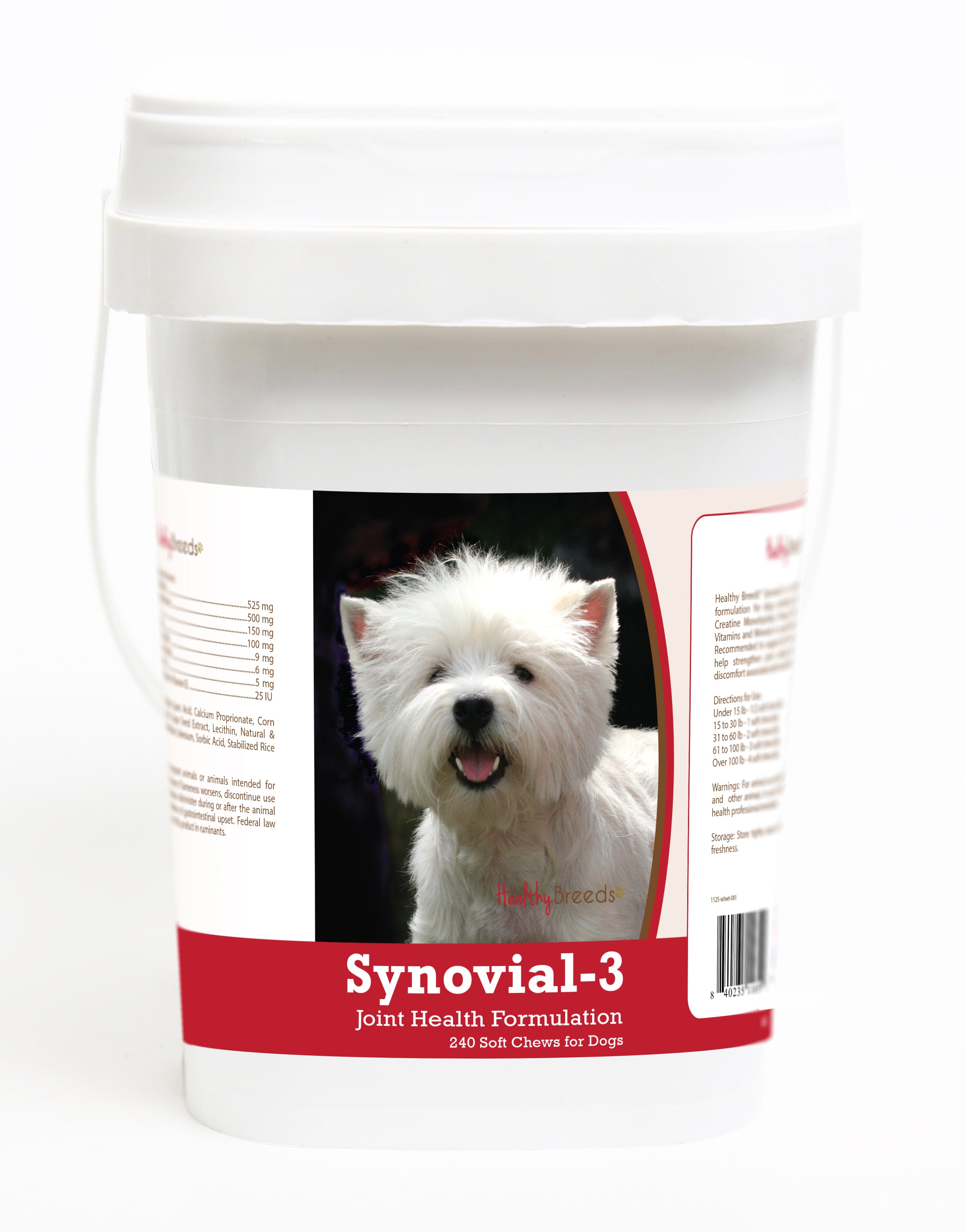 West Highland White Terrier Synovial-3 Joint Health Formulation Soft Chews 240 Count