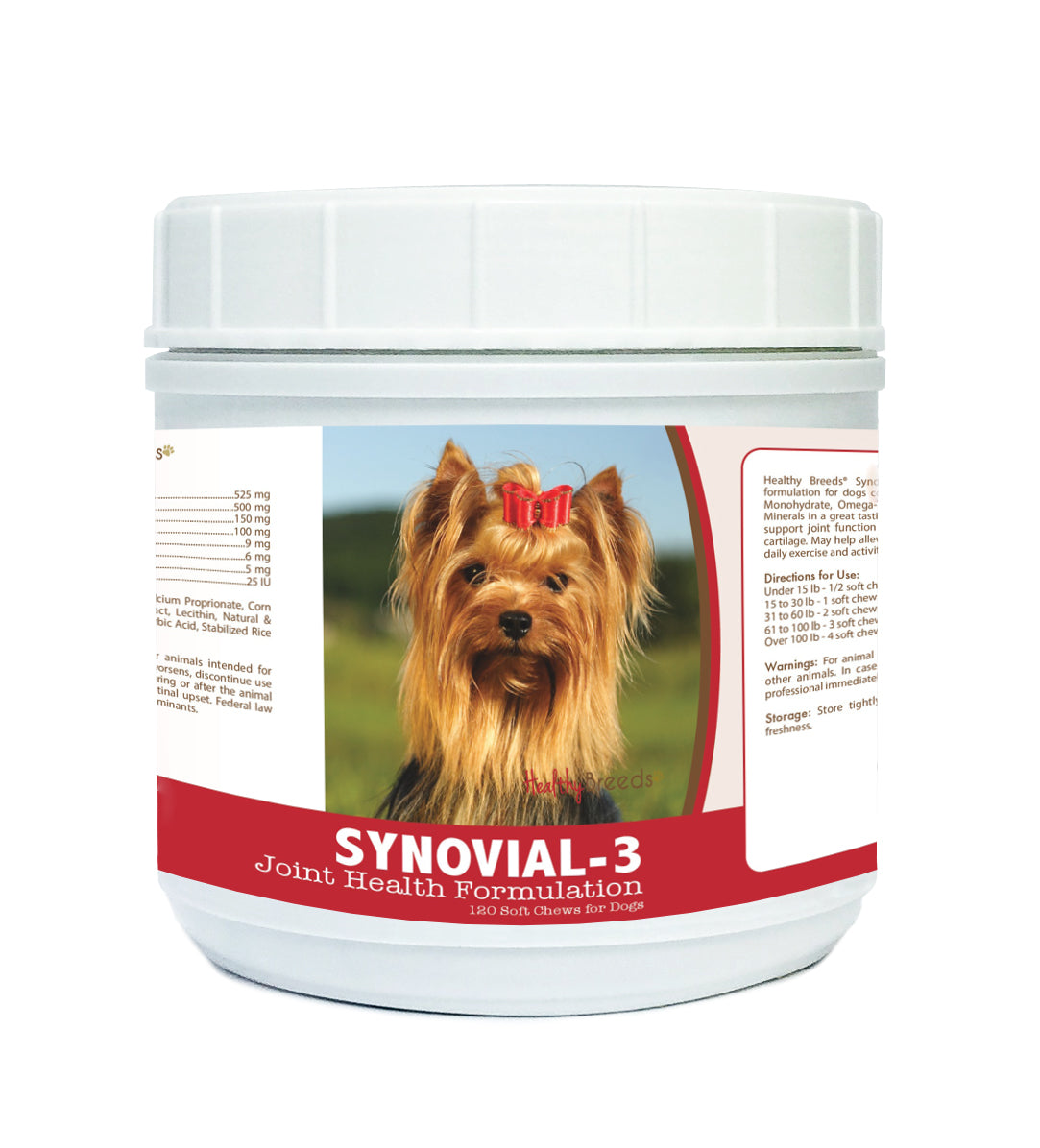 Yorkshire Terrier Synovial-3 Joint Health Formulation Soft Chews 120 Count
