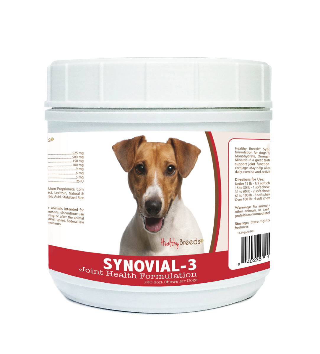 Jack Russell Terrier Synovial-3 Joint Health Formulation Soft Chews 120 Count