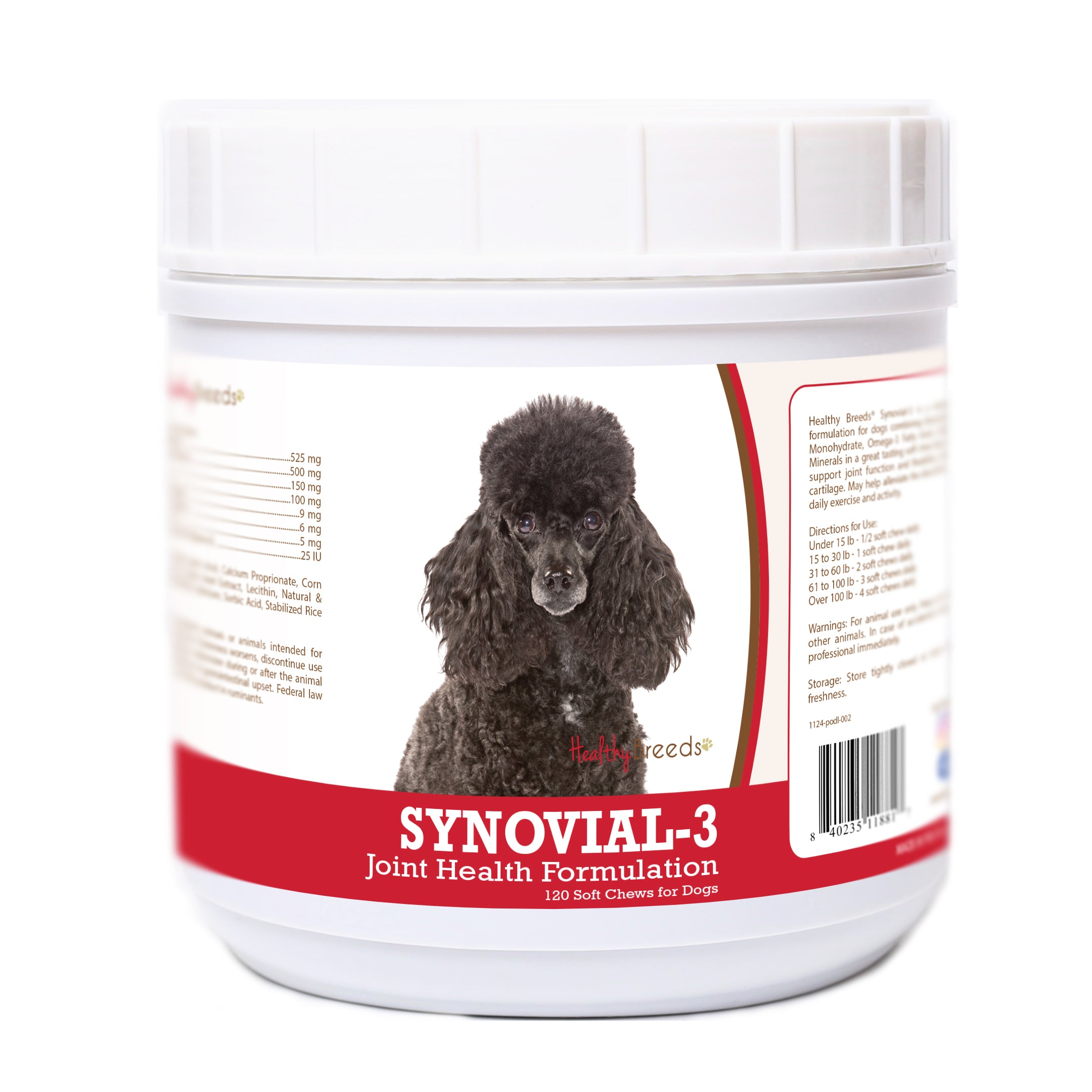 Poodle Synovial-3 Joint Health Formulation Soft Chews 120 Count