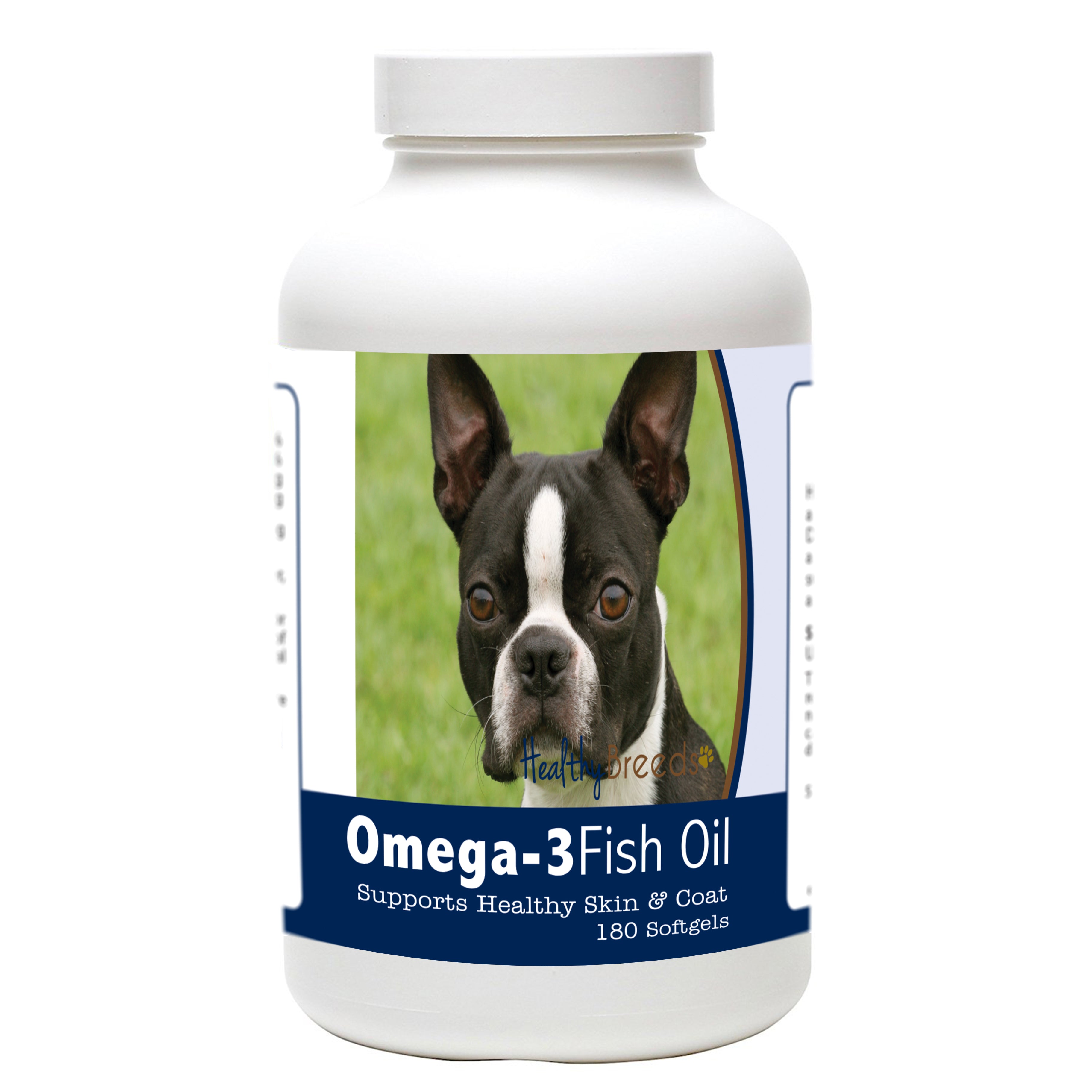 Boston Terrier Omega-3 Fish Oil Softgels 180 Count