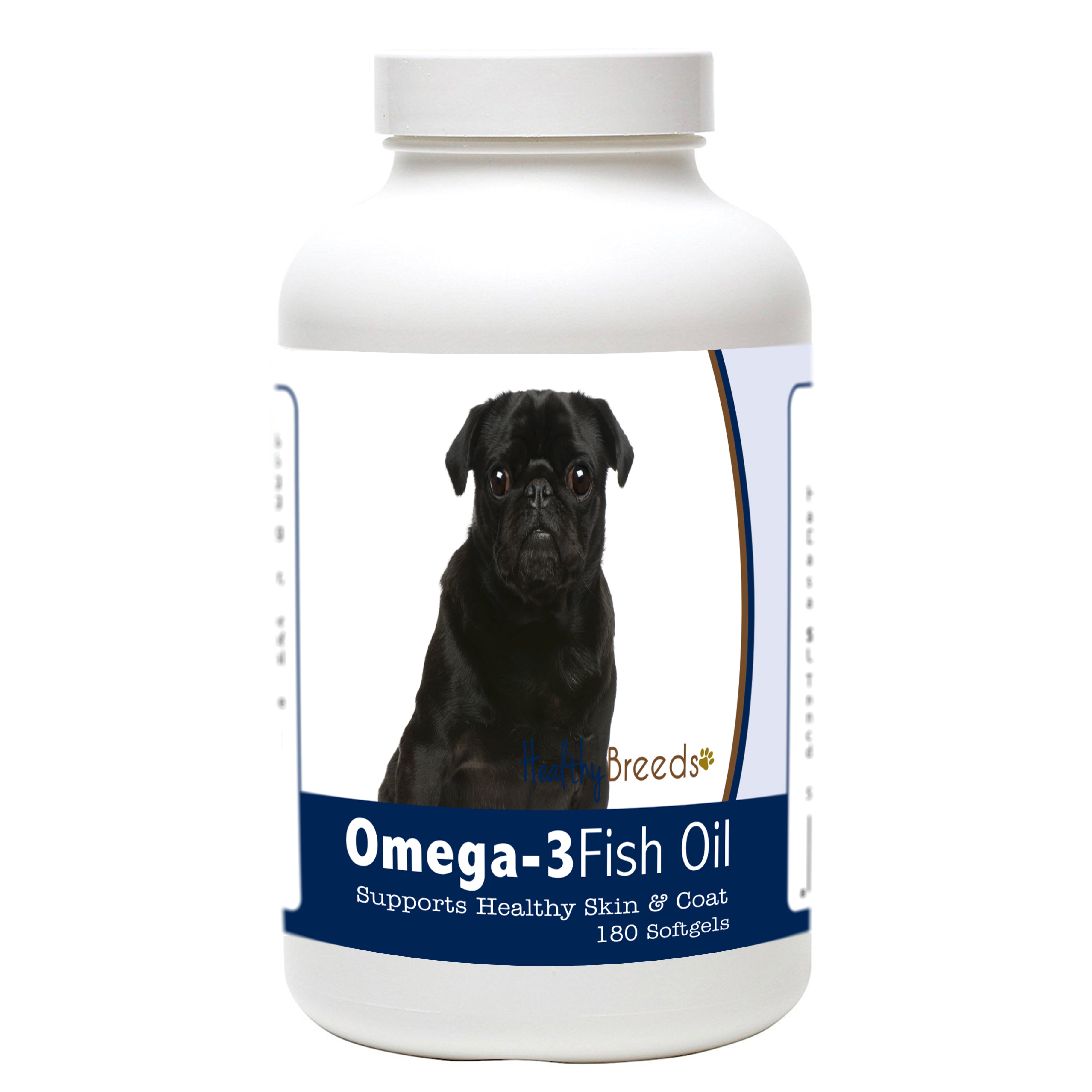 Pug Omega-3 Fish Oil Softgels 180 Count
