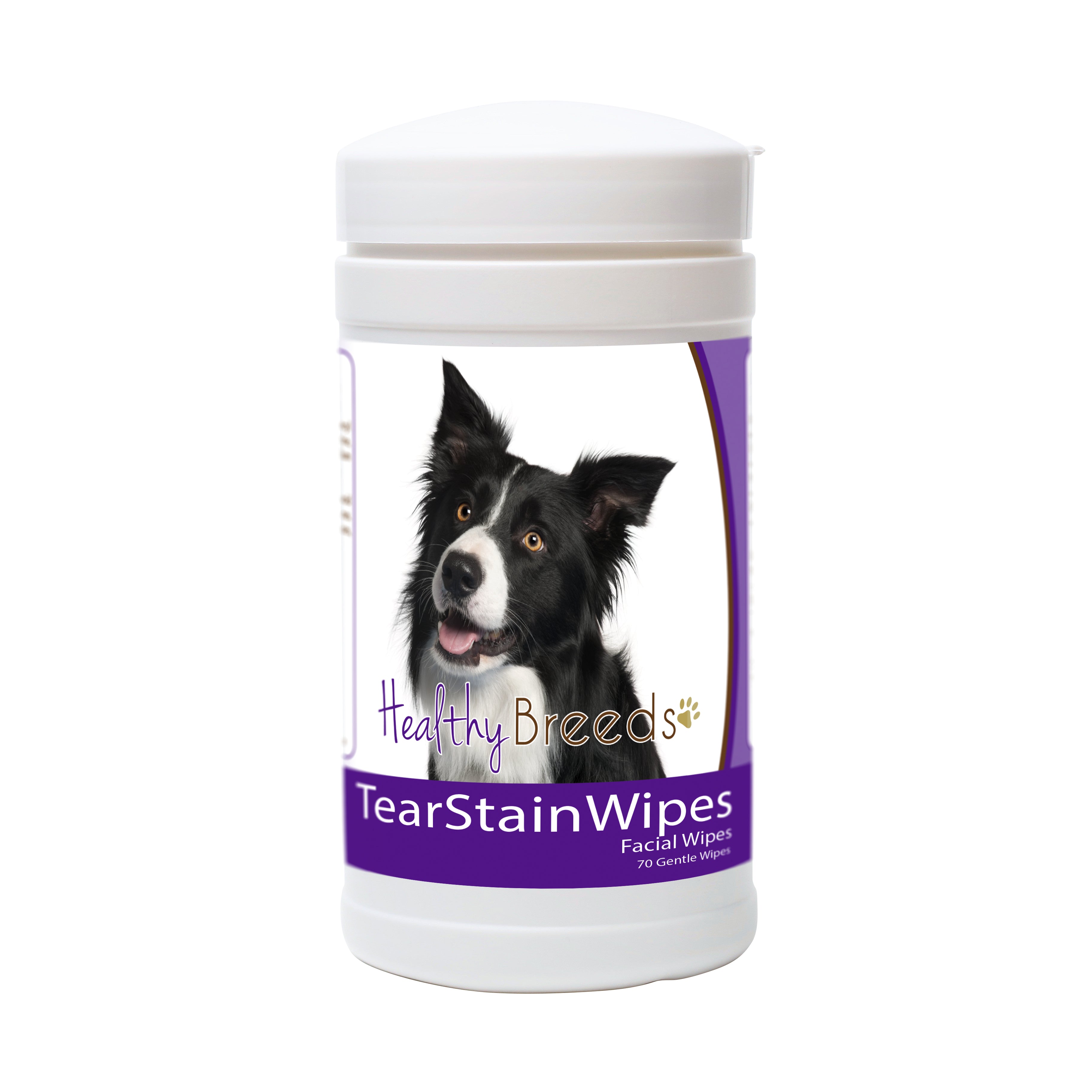 Border Collie Tear Stain Wipes 70 Count