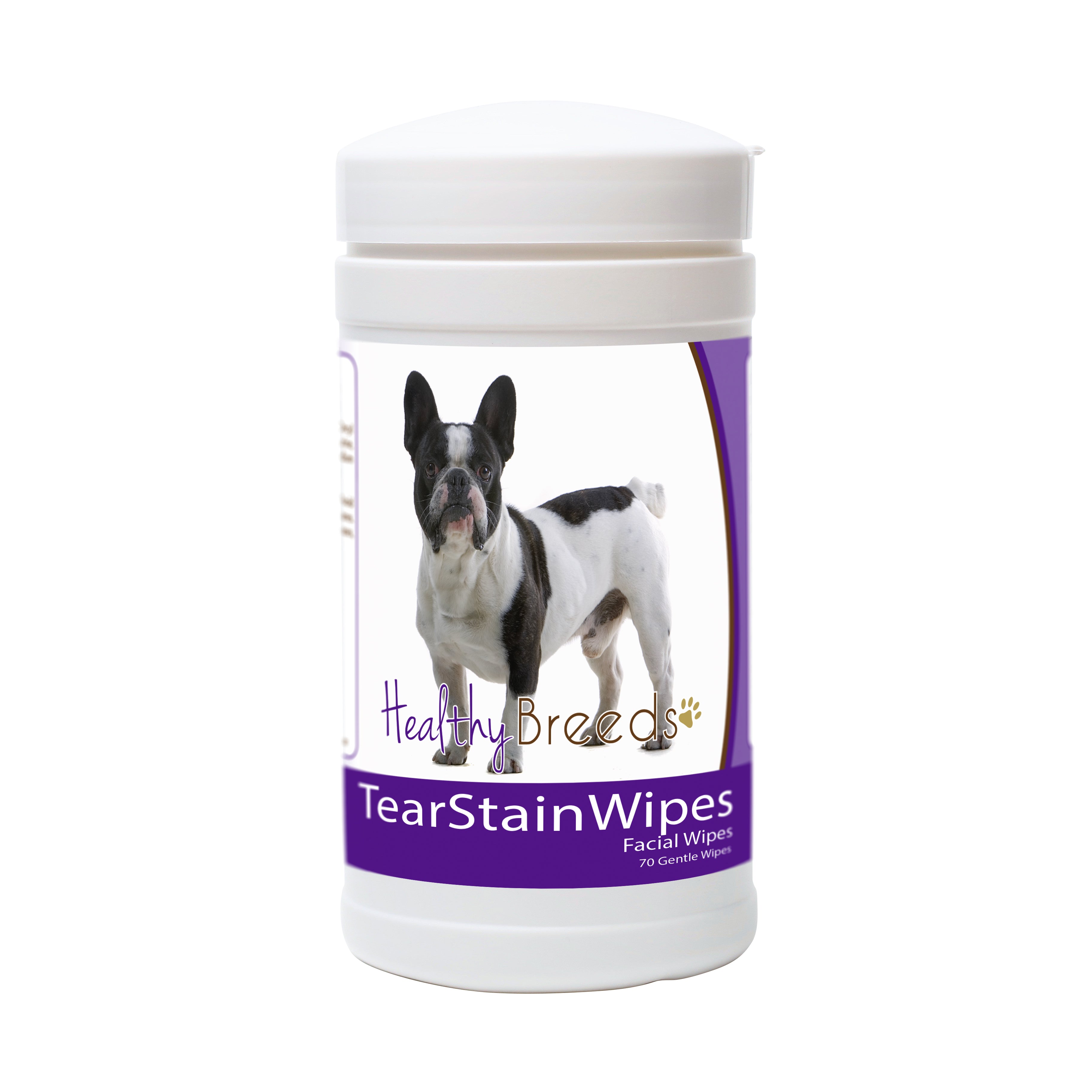 French Bulldog Tear Stain Wipes 70 Count