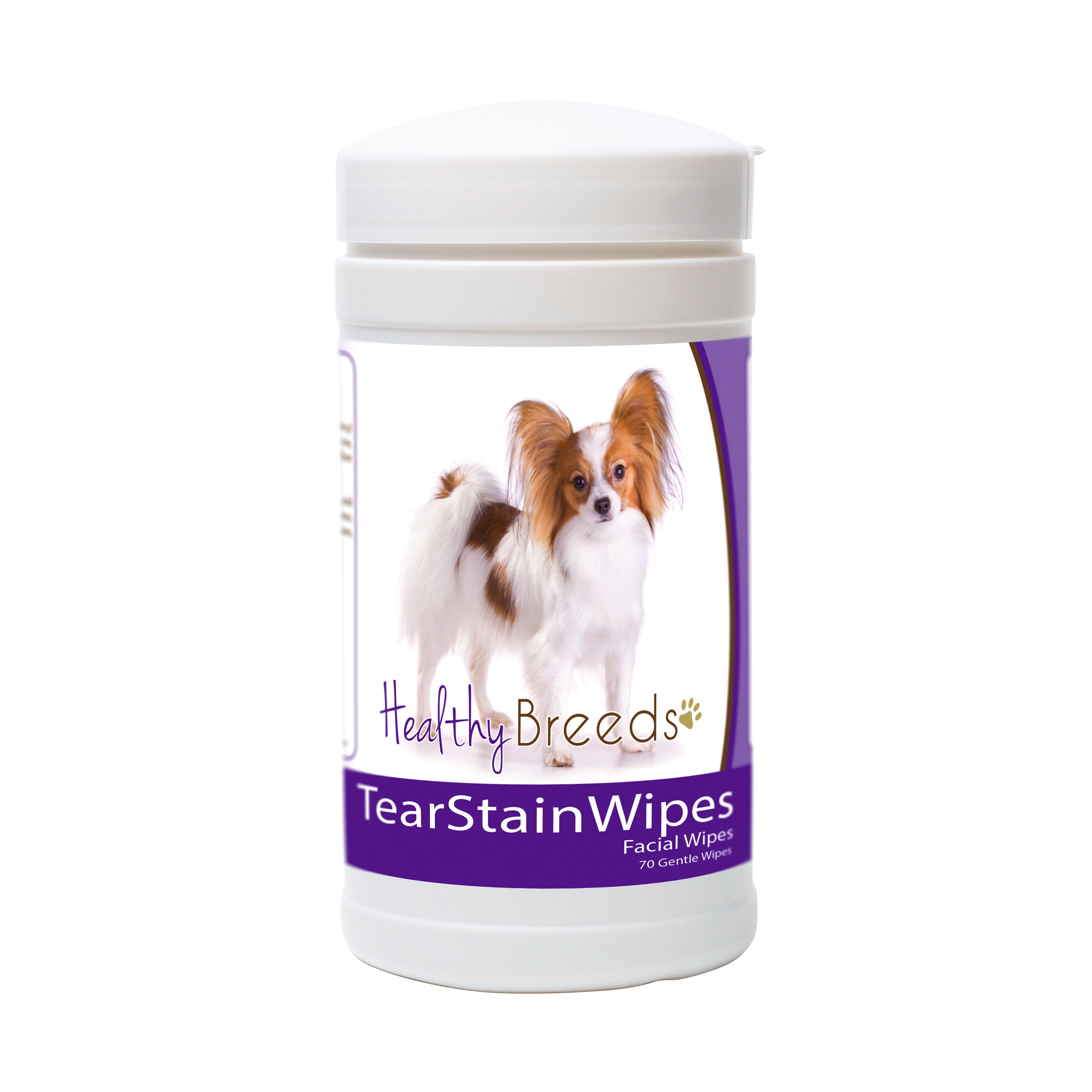 Papillon Tear Stain Wipes 70 Count