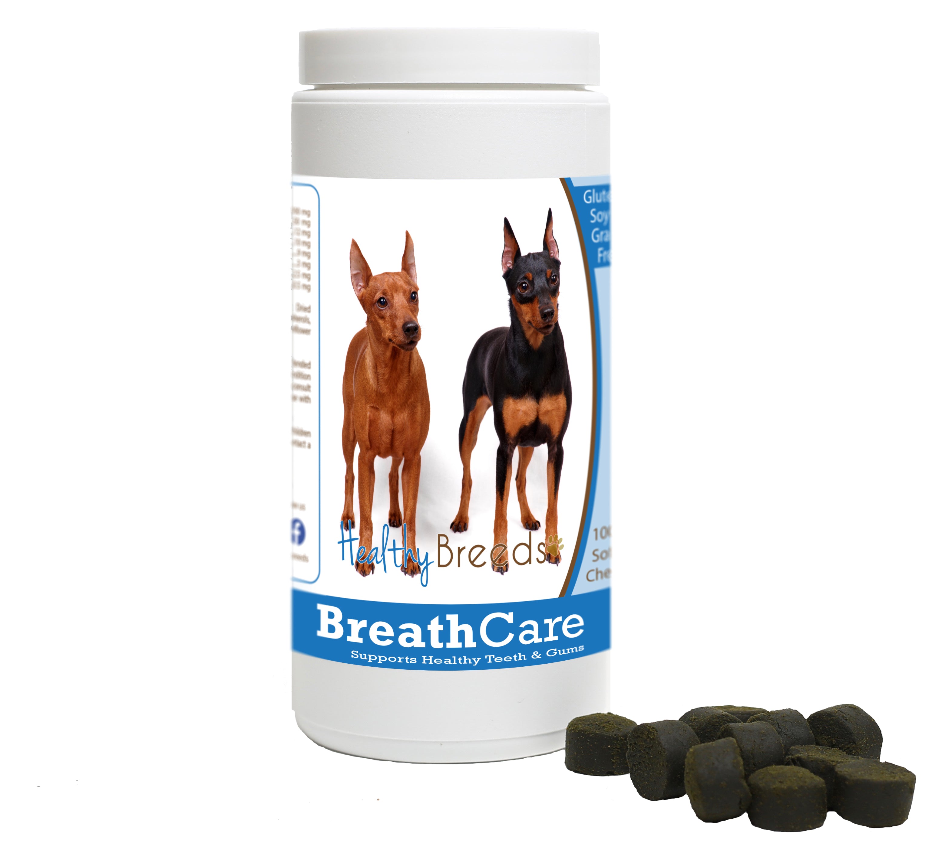 Miniature Pinscher Breath Care Soft Chews for Dogs 60 Count