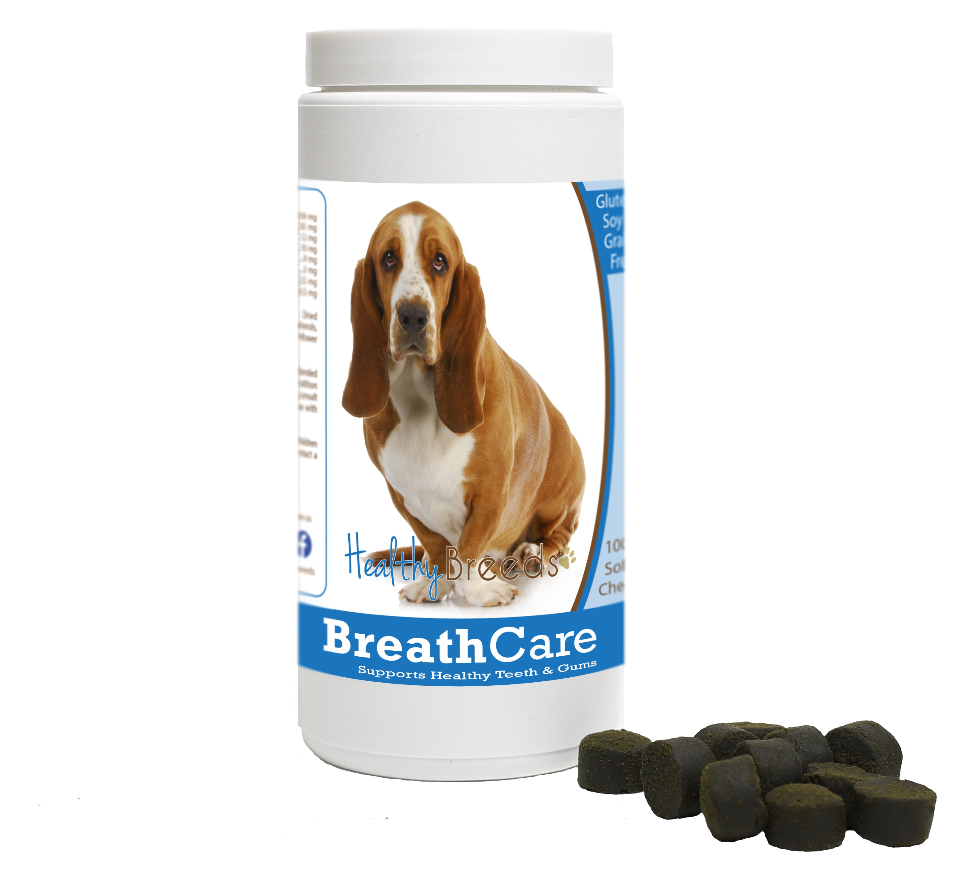 Basset Hound Breath Care Soft Chews for Dogs 100 Count