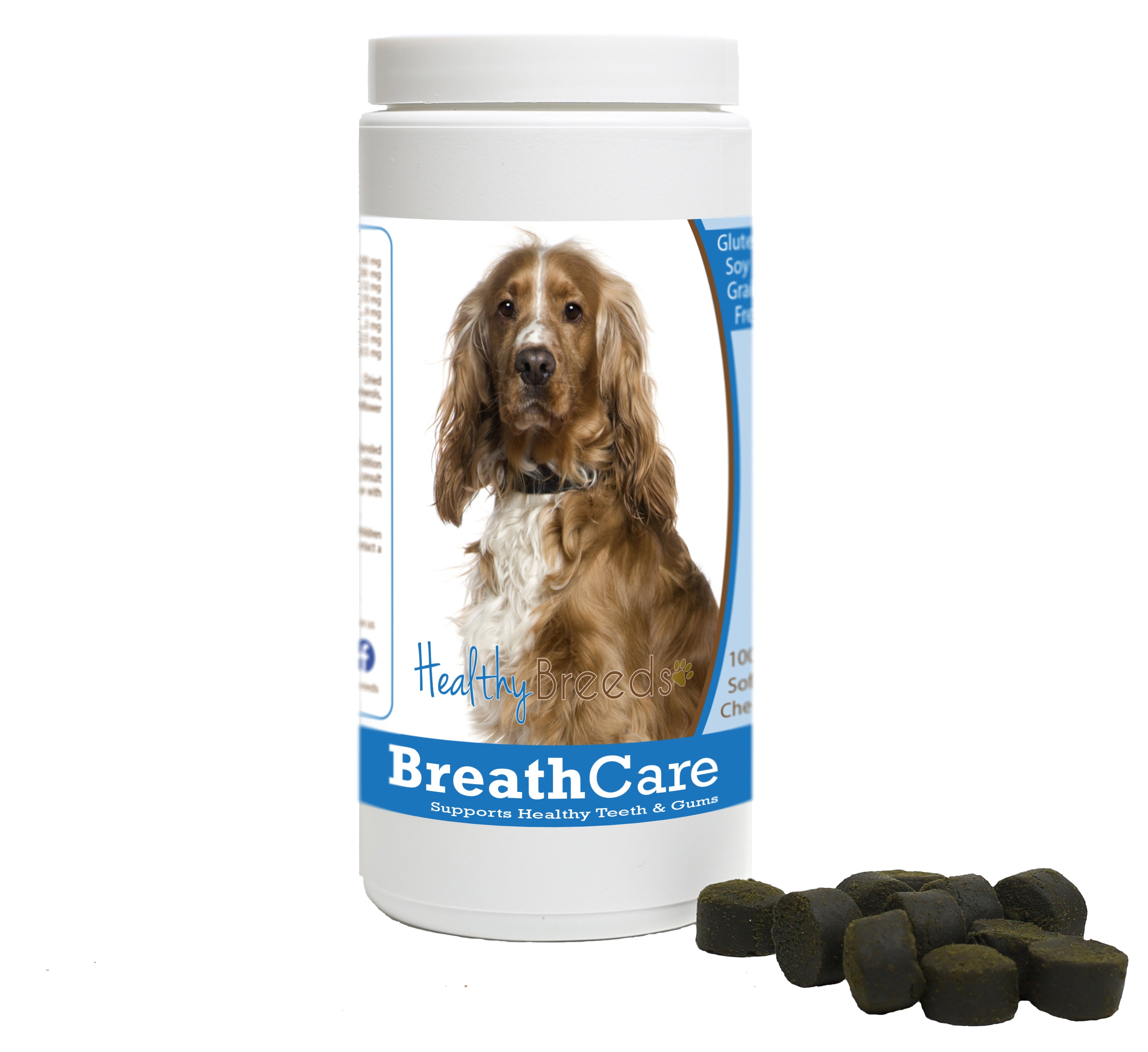 English Cocker Spaniel Breath Care Soft Chews for Dogs 60 Count