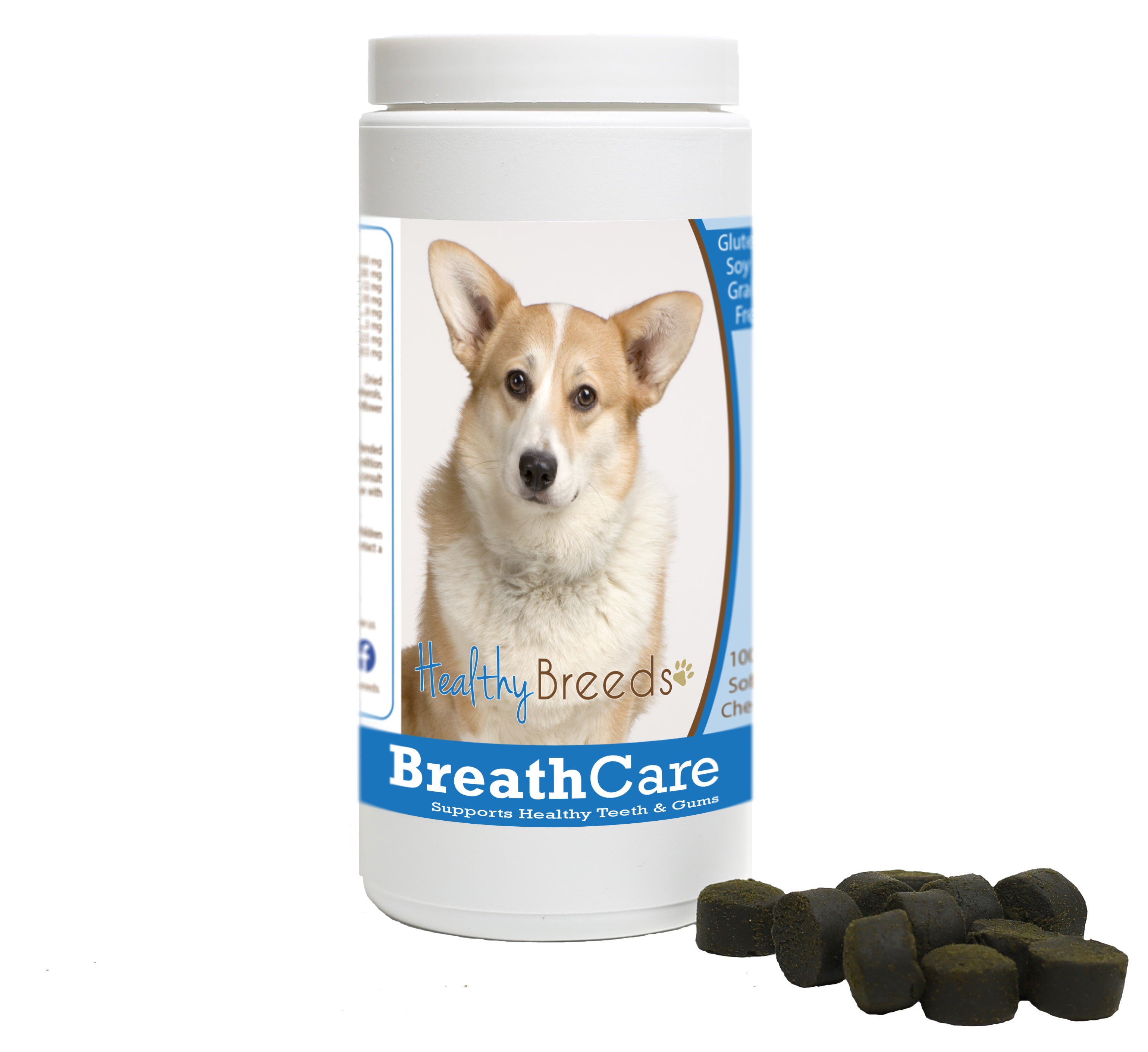 Cardigan Welsh Corgi Breath Care Soft Chews for Dogs 60 Count