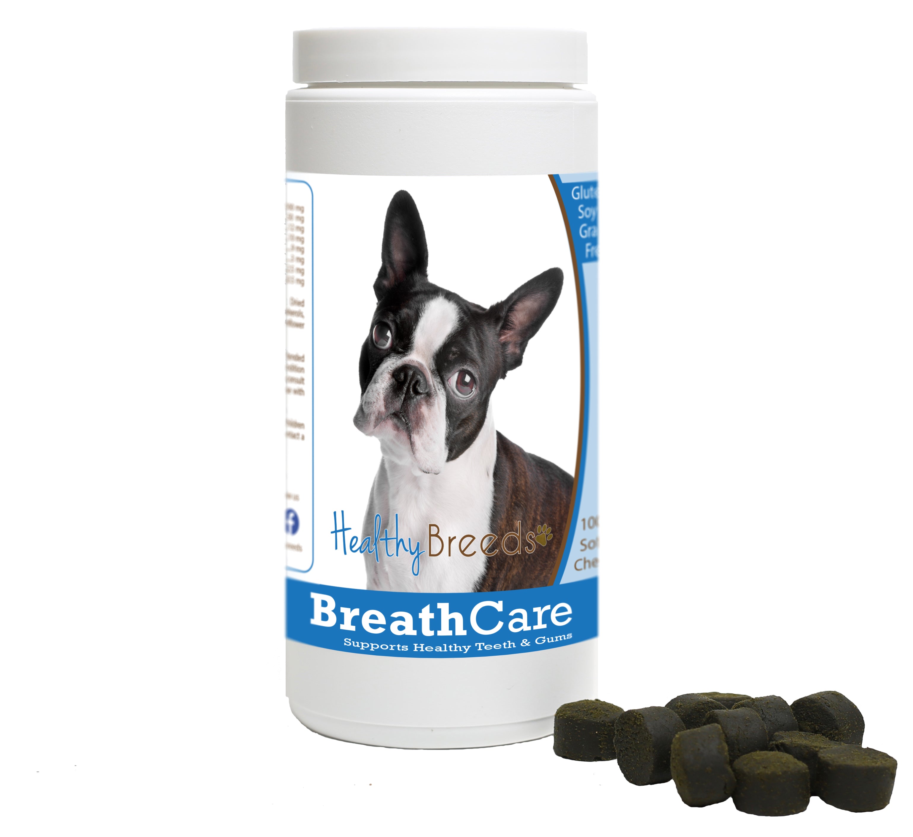 Boston Terrier Breath Care Soft Chews for Dogs 60 Count