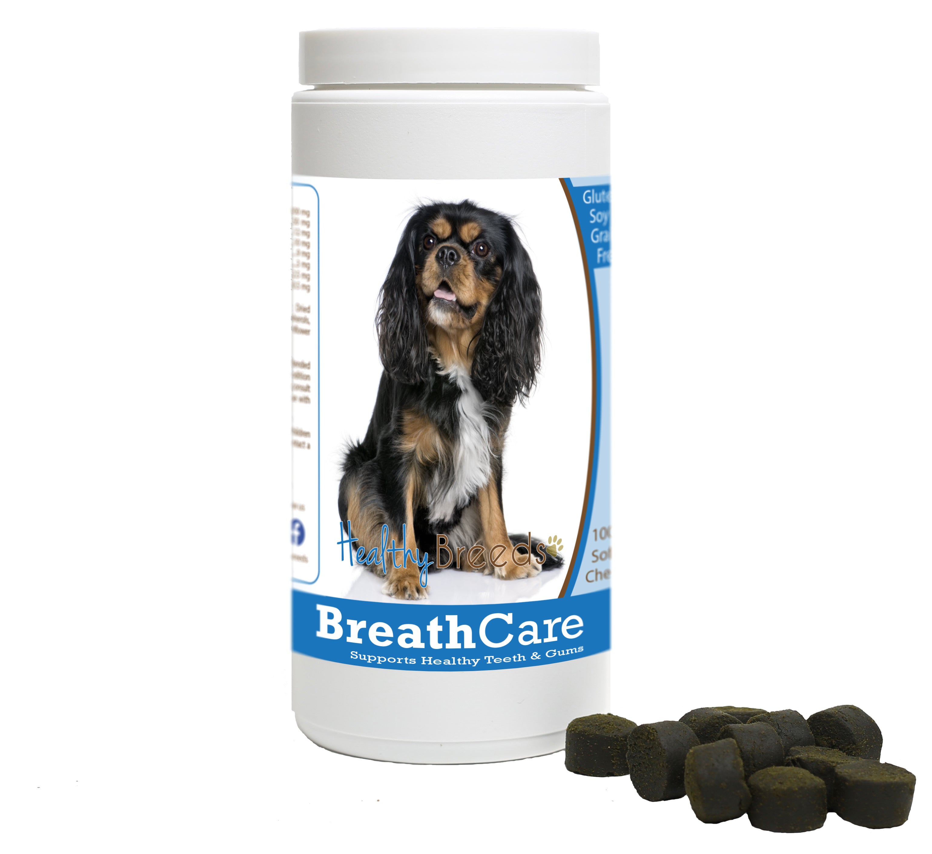 Cavalier King Charles Spaniel Breath Care Soft Chews for Dogs 60 Count
