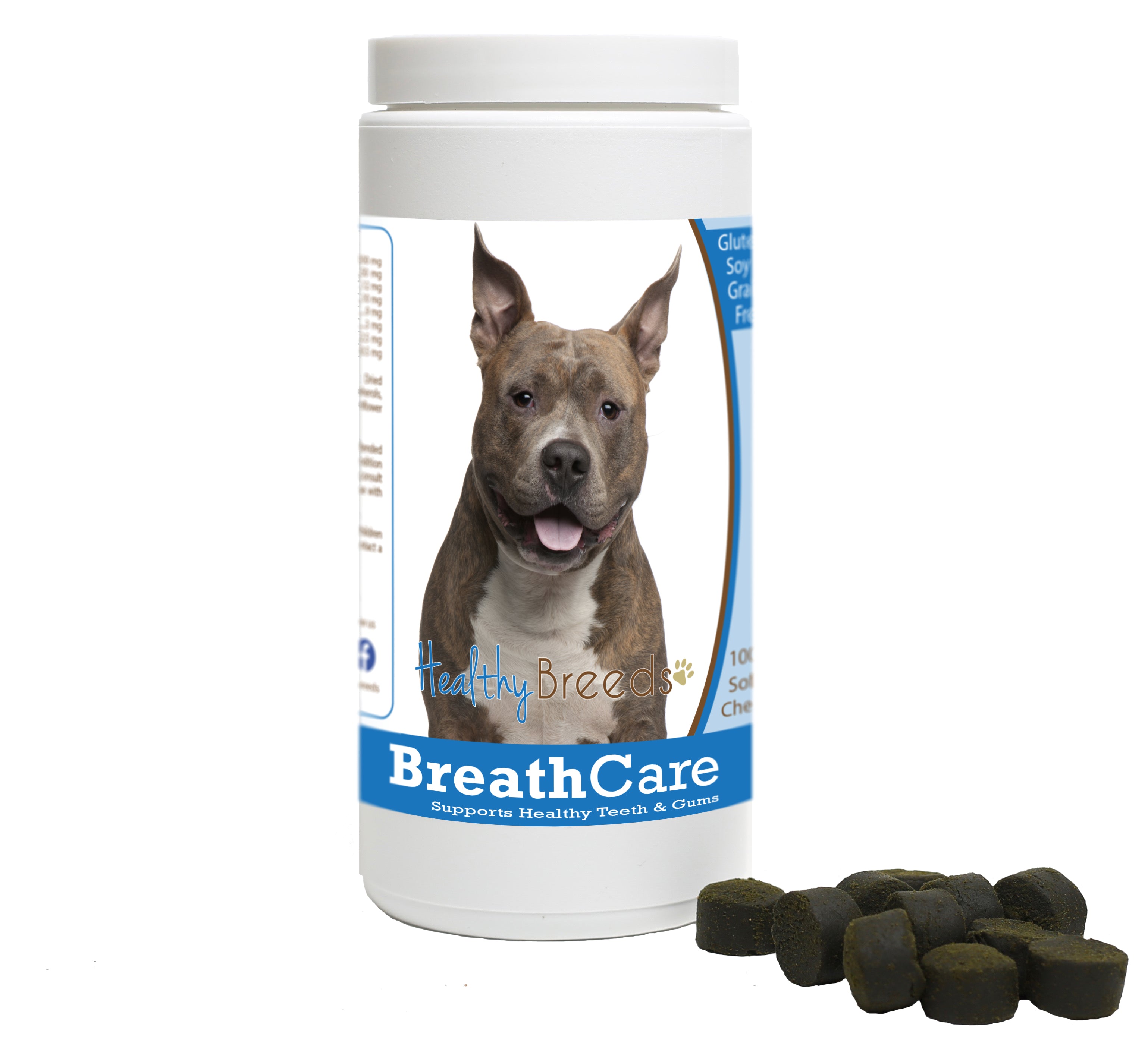 American Staffordshire Terrier Breath Care Soft Chews for Dogs 100 Count