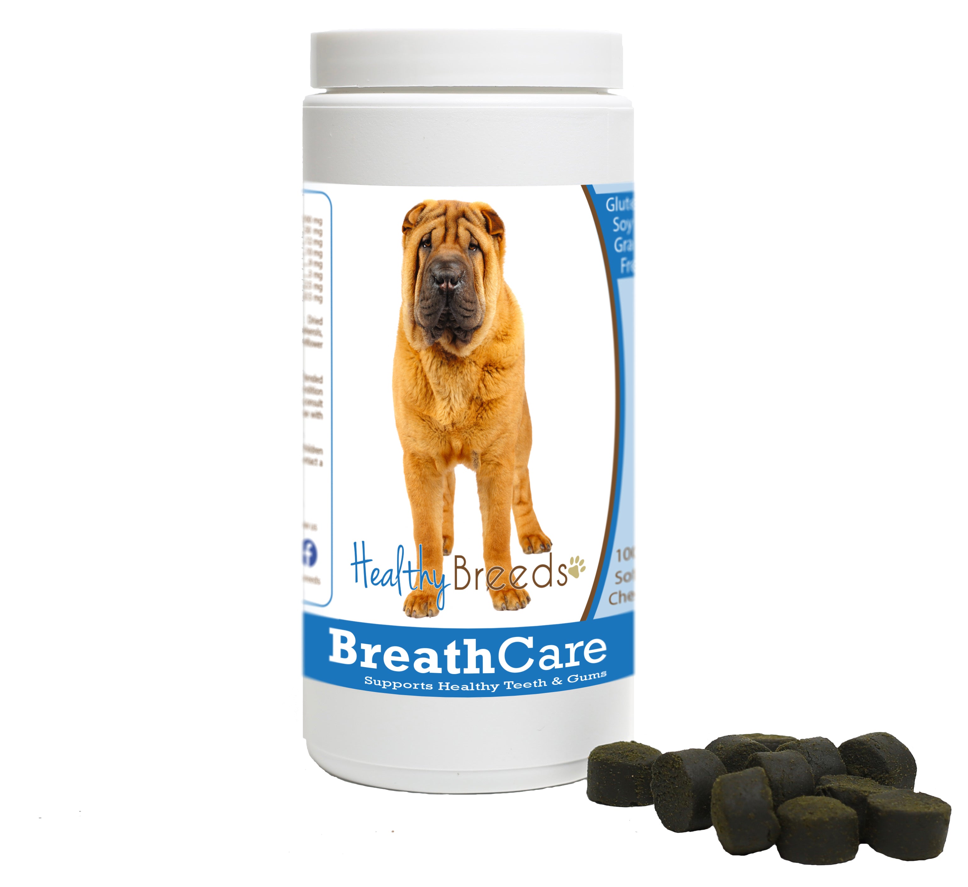 Chinese Shar Pei Breath Care Soft Chews for Dogs 60 Count