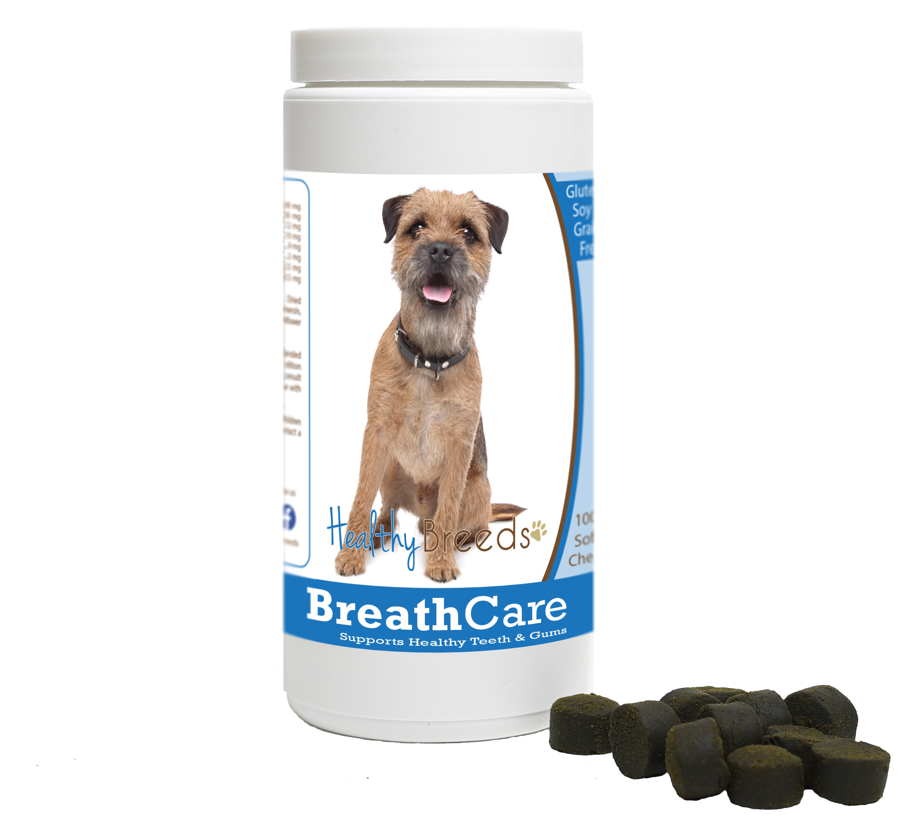 Border Terrier Breath Care Soft Chews for Dogs 100 Count