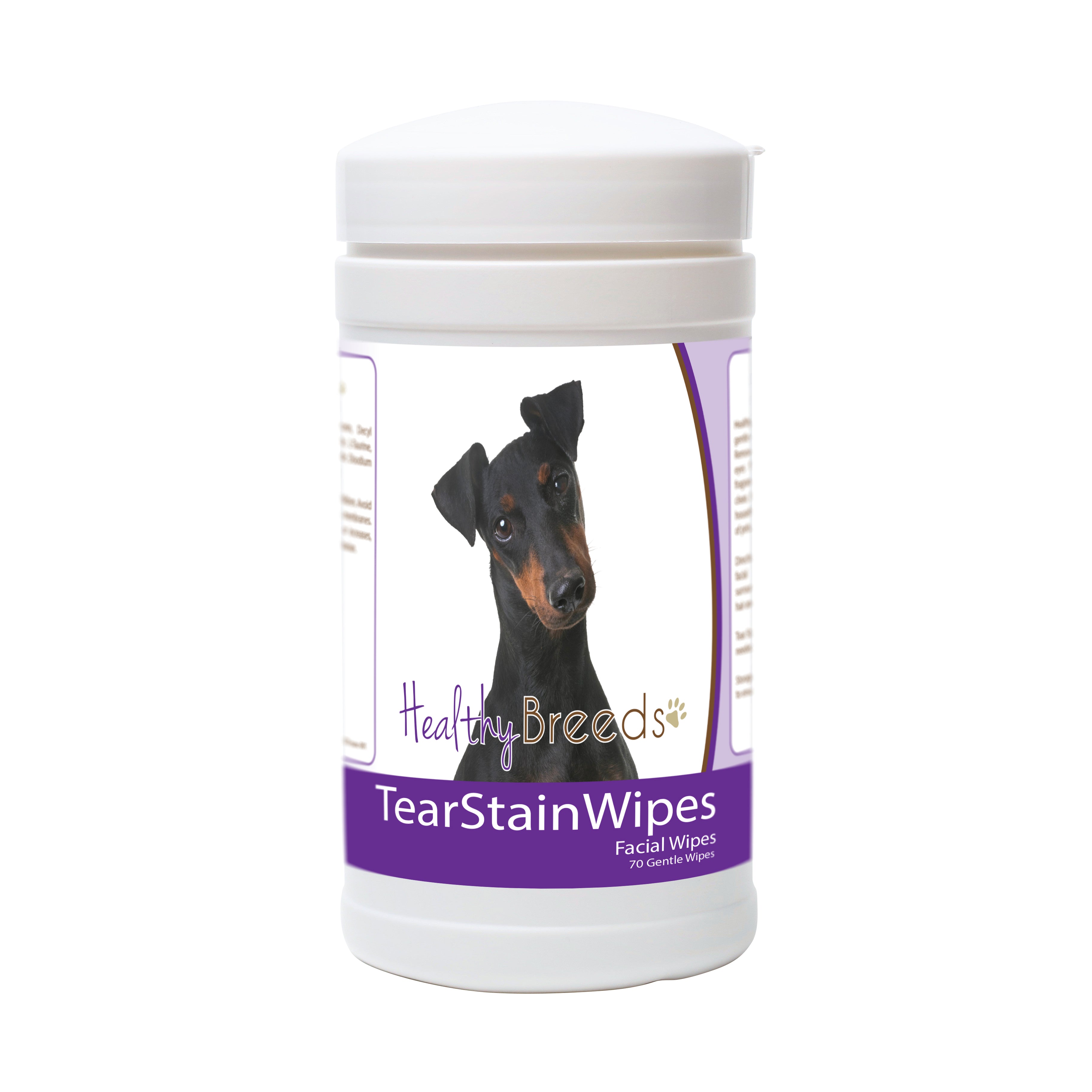 Manchester Terrier Tear Stain Wipes 70 Count