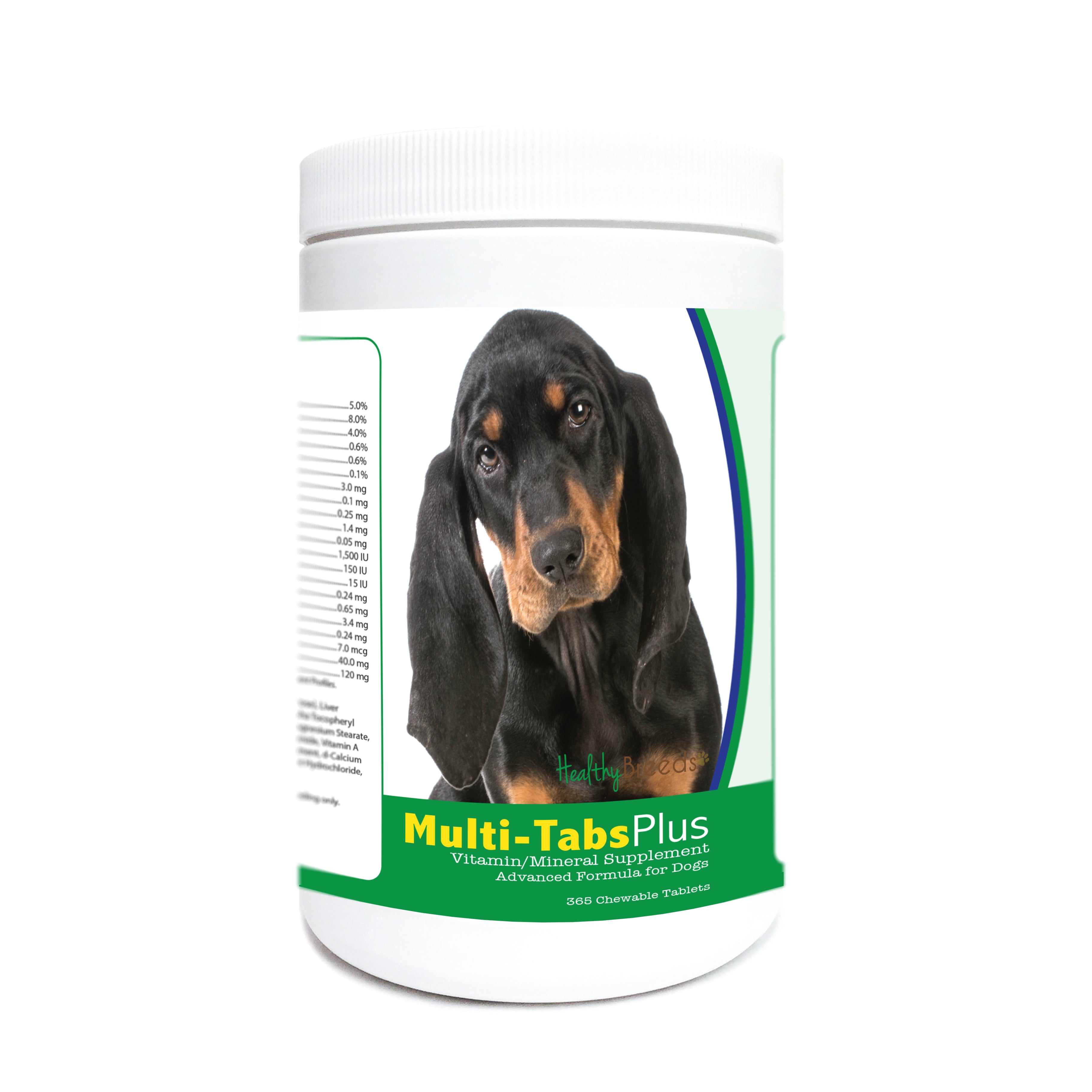 Black and Tan Coonhound Multi-Tabs Plus Chewable Tablets 365 Count