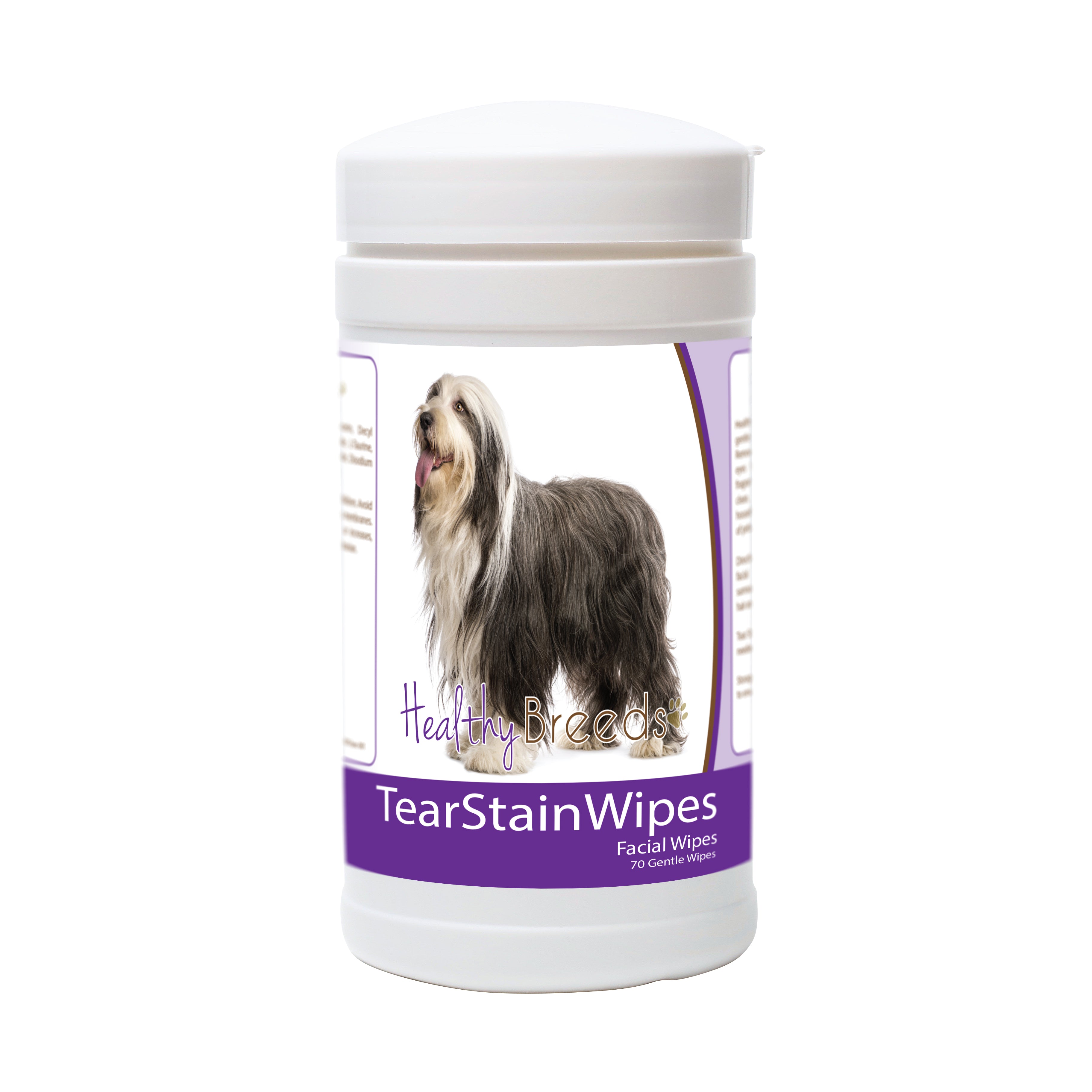 Bearded Collie Tear Stain Wipes 70 Count