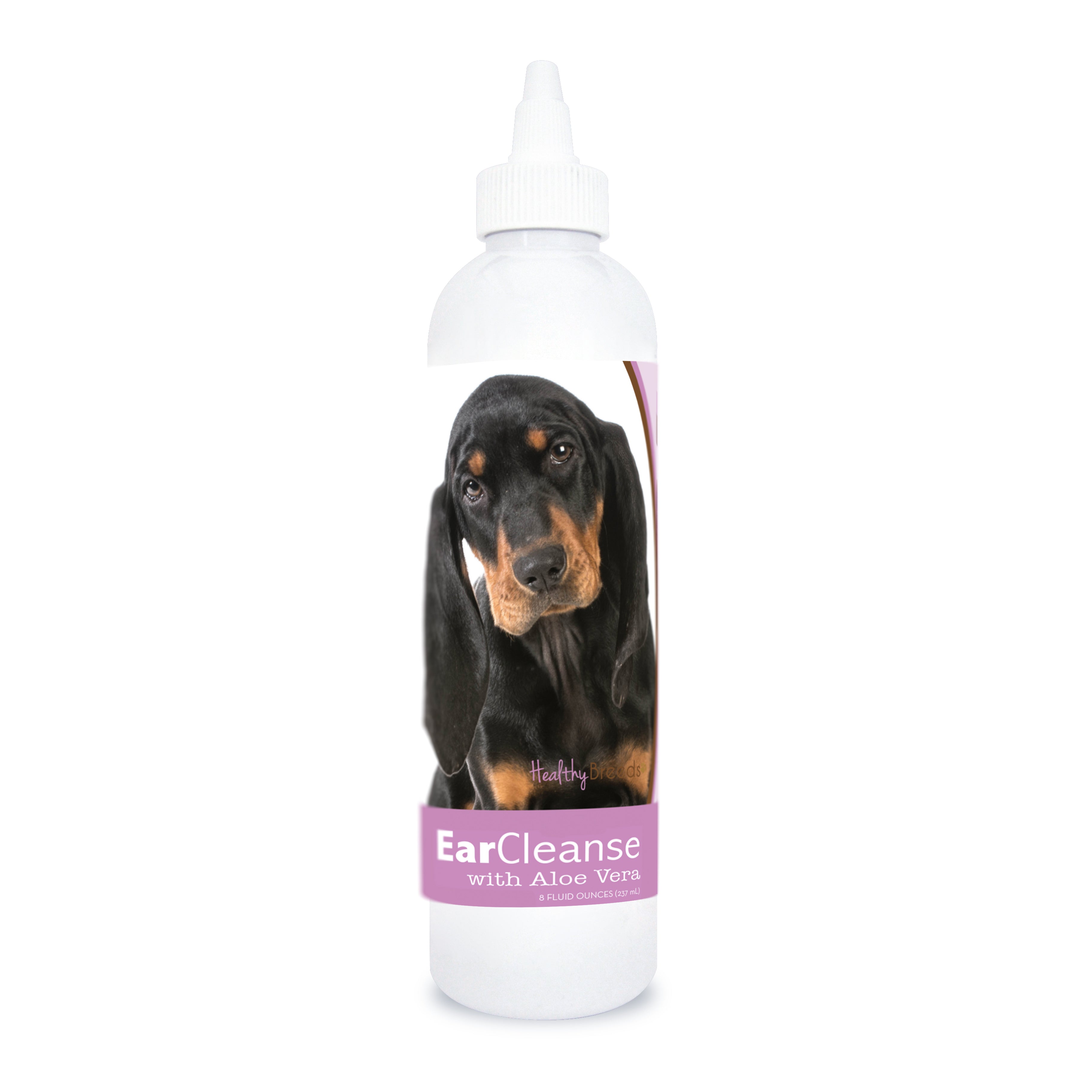Black and Tan Coonhound Ear Cleanse with Aloe Vera Sweet Pea and Vanilla 8 oz